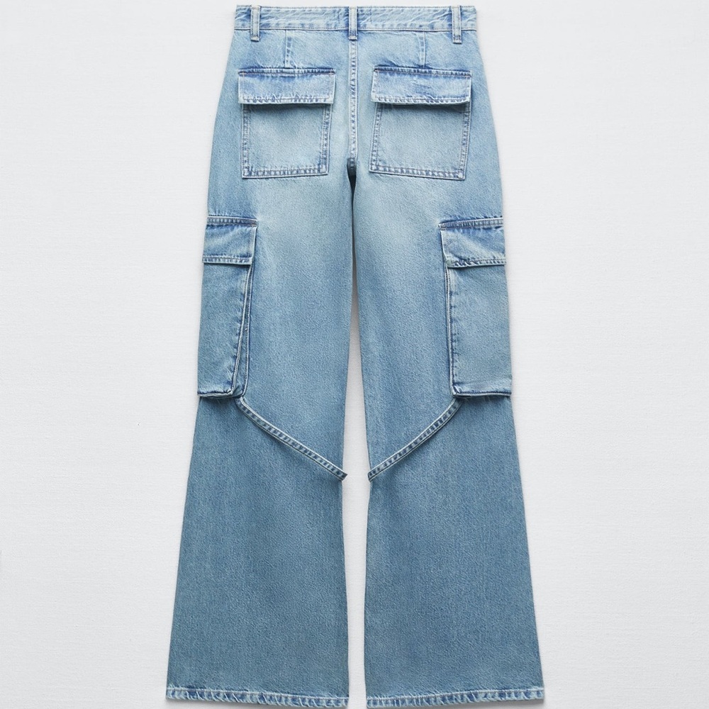 ZARA BELT LOOP CARGO TRF JEANS - Picture 5 of 7